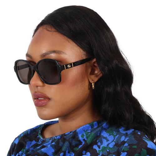 Gucci Grey Square Ladies Sunglasses GG0765SA 002 57 GG0765SA 002 57