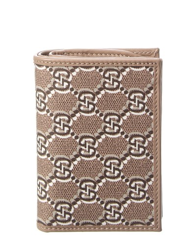 Gucci Medium Gg Shadow Canvas & Leather Wallet Women's Beige