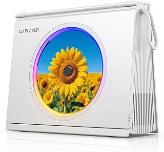 Gueray Portable CD Player Bluetooth 5.3, Hi-Fi Speaker,4000mAh Battery | Y-03 Desktop CD music player for home with Light modes, battery level indicator,4000mAh Rechargeable Battery,Gift,room decor