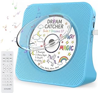 Gueray Portable CD Player with Bluetooth, Desktop CD Music Players for Home Built-in Double HiFi Sound Speakers FM Radio with Remote Cool Men's Christmas Birthday Gifts,Gifts for Music Lovers