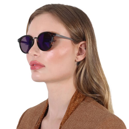 Guess Factory Blue Round Ladies Sunglasses GF0305 53X 51 GF0305 53X 51