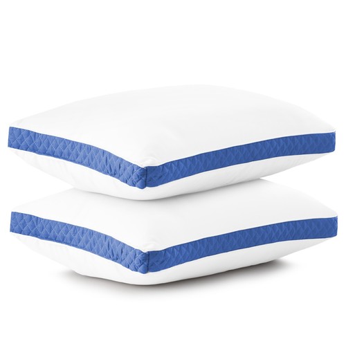 Gusseted Pillow Set of 2 Bed Pillows Neck Support Side & Back Sleepers Pillows