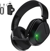 Gvyugke Wireless Gaming Headset for Xbox Series X/S, Xbox One, PS5, PC, Bluetooth 6.0 Gaming Headphones with Flip-to-Mute Noise-Canceling Mic, 70-Hour Playtime, Foldable, 3D Surround Sound - Black