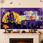 Halloween Decorations Outdoor, Halloween Backdrop 65" x 32.7" Plastic Banner for Wall and Window, Spooky Party Decor, Indoor Outdoor Use, Outdoor Halloween Decorations, Trick or Treat Supplies