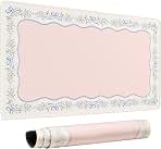 HAOCOO Cute Floral Desk Mat 23.6" x 13.7", Aesthetic Computer Desk Pad, Non-Slip Rubber Base Laptop Pads, Keyboard Mouse Mat with Stitched Edges, Table Protector Home Decor Gifts(Ribbon Floral)