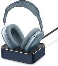 Headphone Charging Station for AirPods Max 1 & 2 - Magnetic Charger Dock with Lightning & USB-C Connectors, LED Indicator, Easy Drop-in Charging (Upgraded Blue)