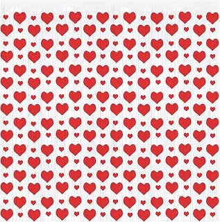 Heart Tinsel Foil Fringe Curtain, Valentines Party Decoration, 2-Pack Red Heart Shape Foil Fringe Curtain Valentines Tassel Streamer Photo Backdrop for Birthday Wedding Engagement Baby Shower