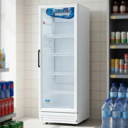 Heladera exhibidora vertical Teora TEV375 313 L puerta transparente blanca