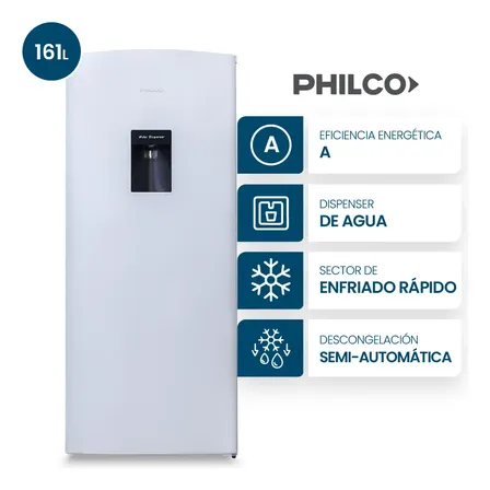 Heladera Philco One Door C&iacute;clica Con Dispenser 164L INOX - PHSD170XD
