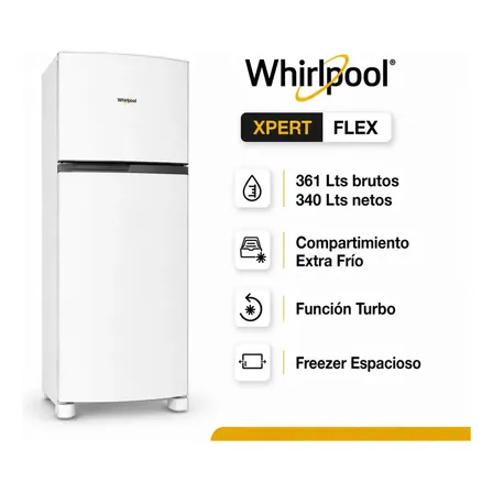 Heladera Whirlpool No Frost 340 Lts Blanco