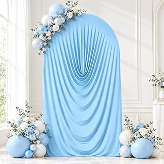 Hemmotop Stretchy Arch Backdrop Cover 7.2ft, Draped Arched Covers, Blue
