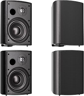 Herdio 6.5 Inches Outdoor Speakers Wired Waterproof Passive,Wall Mount Speakers with 800 Watts Powerful Bass for Home Patio Garden Covered Deck,All-Weather Durability,Black(2 Pairs)