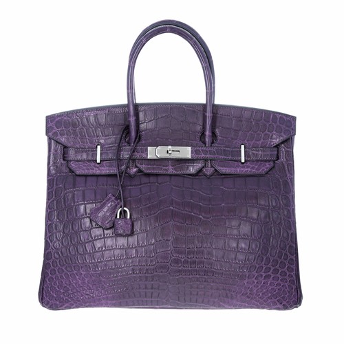 Hermes Crocodile Birkin 35 Purple