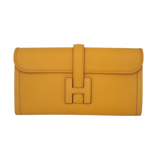 Hermes Evercolor Jige Elan Clutch 29 Jaune Ambre