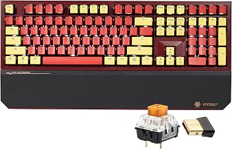 Hexgears X5 Wireless Mechanical Keyboard, Dual-Mode 2.4G/USB-C Ergonomic Full Size 108 Keys Keyboard, Kailh Box 3.0 Tactile Switch, N-Key Rollover, Backlit Gaming Keyboards with Wrist Rest (Hero)