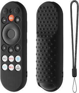 Hi Color Silicone Remote Case for Vizio XRT290 Remote Cover Compatible with ONN Vizio XRT290 XRT29X Smart Voice TV Remote Control Cover with Lanyard (Black)