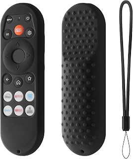 Hi Color Silicone Remote Cover for Vizio XRT290, Compatible with ONN XRT181, Smart Voice TV Remote Case with Lanyard (Black)