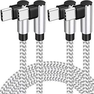Hi-Mobiler USB C to USB C Cable, 60W Type C Fast Charging Cable (10 FT, 2Pack), Right Angle Phone Charger for iPhone Air 17/16/15 Series Samsung Galaxy Ultra S25/S24 /S23 Series, Pixel, Switch