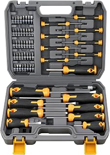 Hi-Spec Magnetic Screwdriver & Hex Torx Screw Bit Set 73-Piece, Included Precision Screwdrivers, Flexible Bit Extension and Handle in a Complete Compact Tool Box