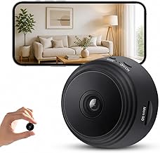 Hidden Camera, Spy Camera - 1080p HD WiFi Wireless Tiny Indoor Security Mini Cam with Night Vision & PIR Motion Detection - Nanny Cam for Baby/Pet/Home/Office Monitoring.Black