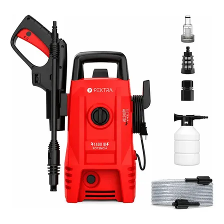 Hidrolavadora 1400w 90bar Pektra Alta Presi&oacute;n Autostop Lanza Color Rojo Frecuencia 50