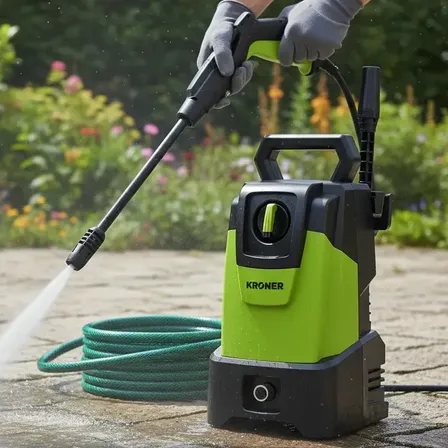 Hidrolavadora Alta Presi&oacute;n Kroner 1400w 105/b Autostop + Acc Color Negro/Verde Frecuencia 50 Hz