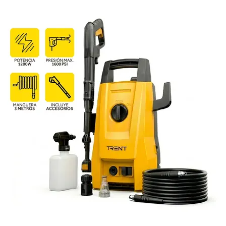 Hidrolavadora Electrica Alta Presion Trent Hlt203 1600 Psi 110 Bar Con Accesorios
