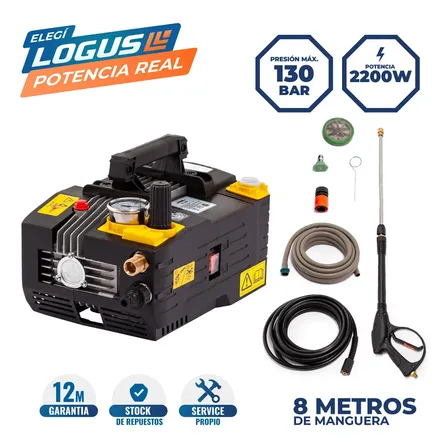 Hidrolavadora El&eacute;ctrica Logus 2200W 130 Bar Alta Presi&oacute;n 8L/min