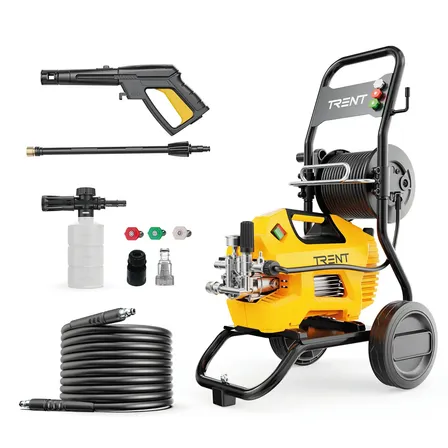 Hidrolavadora El&eacute;ctrica Trent Profesional Industrial 2200 W 2175 Psi 150 Bar M&aacute;xima 1600 Psi 110 Bar Nominal Auto-stop Accesorios Ruedas Semi Profesional