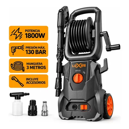 Hidrolavadora Luxus 1800w Mg309 Alta Presion Autostop Color Negro Frecuencia 50