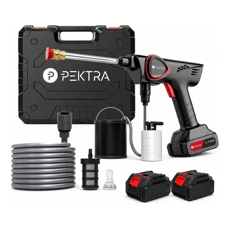 Hidrolavadora Pistola Port&aacute;til Inal&aacute;mbrica Pektra Bater&iacute;as Gris 50