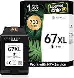 High Yield 67XL Black Ink Cartridge for HP Ink 67 XL Compatible for DeskJet 2700e 2700 2800 2855e 2827e 2755e 2755 4155e 4255e 2734e 2852 for Envy 6000 6055e 6455e Printer, 1-Black