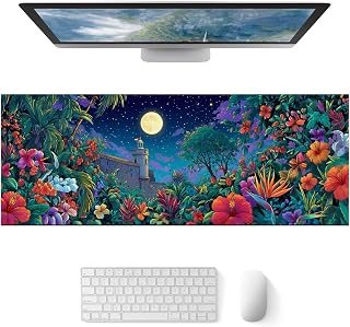 HOMETITUTE XL Mouse Pad Gaming Mousepad 31.5 x 11.8 Inch Tropical Night Garden Artwork Diatomite Large Keyboard Mat Mouse Pad for Home and Office Desk Accessories