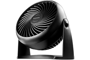 Honeywell TurboForce Air Circulator, Small Tabletop Fan, Quiet Personal Fan for Home or Office, 3 Speeds, 90 Degree Pivoting Head, Black, HT900
