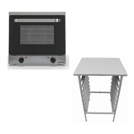 Horno Convector Morelli Dorato 4 Bandejas El&eacute;ctrico Acero Inoxidable