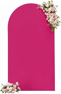 Hot Pink Arch Backdrop Cover 6FT Wedding Arch Covers Stretchy Backdrop Birthday Party Pink Arch Cover Spandex Balloon Banquet Graduation Bridal Baby Shower Photo Background Decoration
