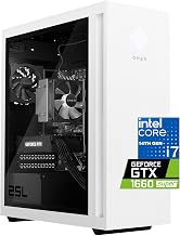 HP OMEN 25L Gaming Tower Desktop, 32GB RAM, 1TB SSD, Intel Core i7-14700F | 14th Gen 20-Core 5.4GHz, GeForce GTX 1660 SUPER, WiFi Adapter, RJ45, HDMI, DisplayPort, Windows 11 Home, White Tempered Glass