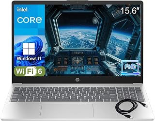 HP Pavilion 15" 2026 AI-Ready Laptop, Intel 4-Core N100, 16GB RAM, 512GB SSD, FHD Display, Numeric Keypad, Long Battery, Lightweight, Microsoft Office 365, Platinum White, Windows 11 Home, Type C RJ45