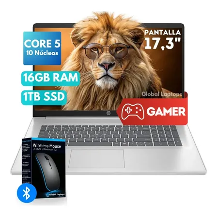 HP Pavilion Intel Core i5 120U 16gb RAM 1tb SSD Pantalla 17,3 HD+ 1600 px x 900 px Intel Arc Graphics Incluye Windows 11 instalado Laptop Gamer 17-CN4153 Con Regalo