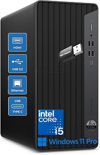 HP ProDesk 600 Desktop Computer, i5-10400F, 16GB RAM, 1TB SSD, Win 11 Pro | Business PC for Coding, Video & Photo Editing, Remote Work, and Everyday Multitasking, Windows 11 Pro