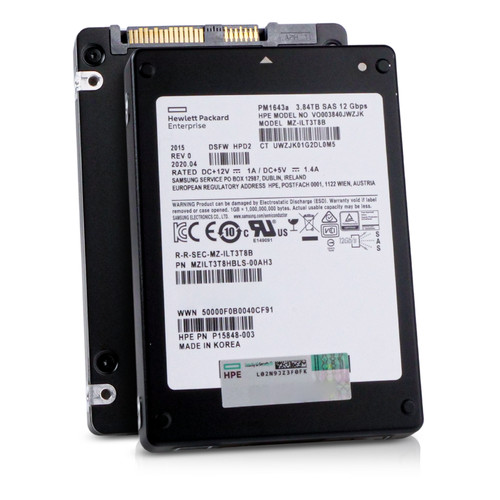 HP/Samsung PM1643a 3.84TB MZILT3T8HBLS SAS 12Gb/s 3D TLC 1 DWPD 2.5" SSD