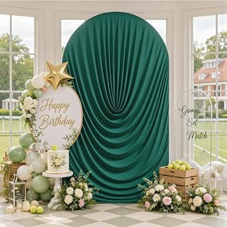 Hunter Green Draped Arch Backdrop Cover 6.6ft, Stretchy Spandex Arch Cover