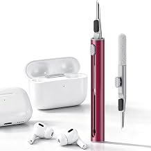 Hyashee Cleaner Kit for Airpods Pro 1 2 3 Multi-Function Cleaning Pen with Soft Brush Flocking Sponge for Bluetooth Earphones Case Cleaning Tools (Red)
