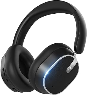 Hybrid Active Noise Cancelling Bluetooth Headphones, Over Ear Wireless Headphones with 120H Playtime, Hi-Res Audio, Deep Bass, Memory Foam Ear Cups for Home Office Travel
