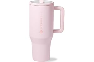 HydroJug Traveler 32oz, Insulated Tumbler with Handle & Straw, Pink Sand