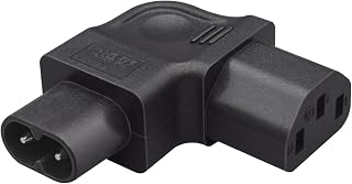 IEC320 C8 to C13 AC Power Converter,IEC Female C13 to Male C8 Power Socket Adapter ，L-Shape Turn Right-Angle Figure 8 C8 2 pin to C13 3 Hole AC Socket Power Plug Adapter