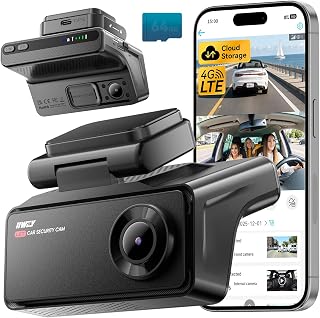 IIWEY 4G LTE Dash Cam with Live-Streaming, Anti-Theft Car Security Camera, Instant Alert via App, Cloud & SD Storage, 2K+1080P Front Inside, No Screen, IR Night Vision, 24/7 Parking Mode, GPS, OBD