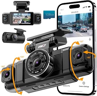 IIWEY N5 4 Channel Dash Cam for Cars, 360&deg; View 2K Front 1080P Rear Inside | Includes 128GB Card, 5G WiFi & APP Control, IR Night Vision, G-Sensor, 24 Hours Parking Mode