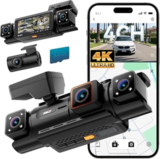IIWEY N7 PRO 4K STARVIS 4-Channel Dash Cam 360&deg; View, 8-IR Night Vision | Free 64GB Card, 4K 2160P Recording with Faster WiFi 6, GPS , 3.18" IPS, 24/7 Parking Mode, Front, Rear & Dual Inside Cams