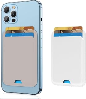 iLodn Magnetic Wallet Compatible with MagSafe for iPhone 17 16 15 14 13 12 Pro Max Air Plus Model, Mag 3 Safe Card Holder Stick on Accessories for Apple Cell Phone & Case, Baby Pink&White